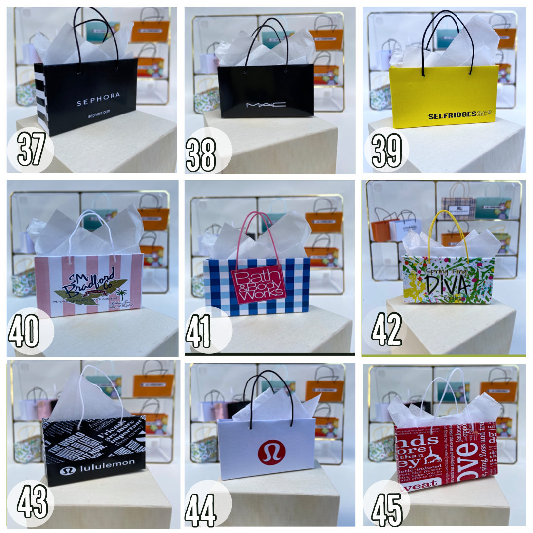 MINIATURE SHOPPING BAG STYLES 10 to 18