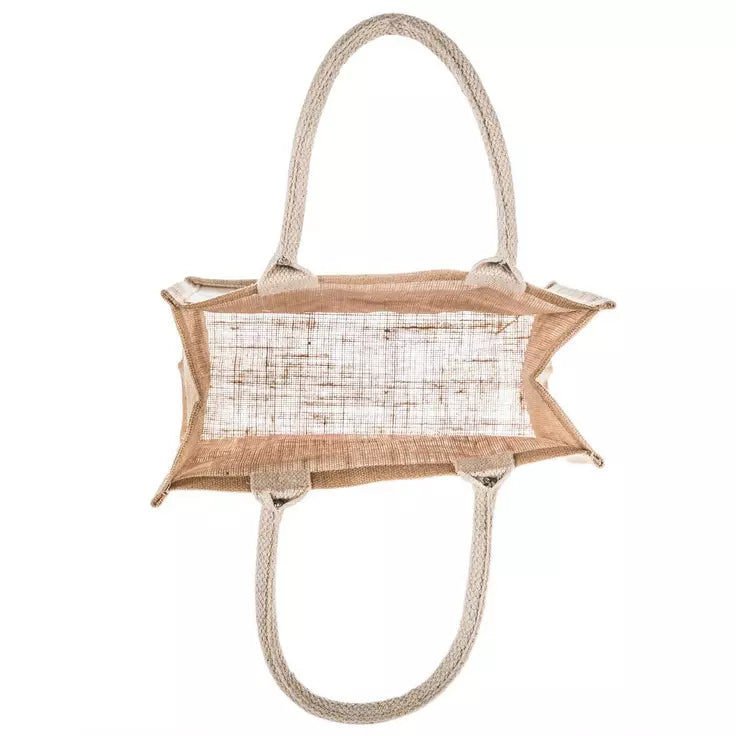 PERSONALIZED "HAPPY EASTER" JUTE BAG WITH CANVAS POCKET