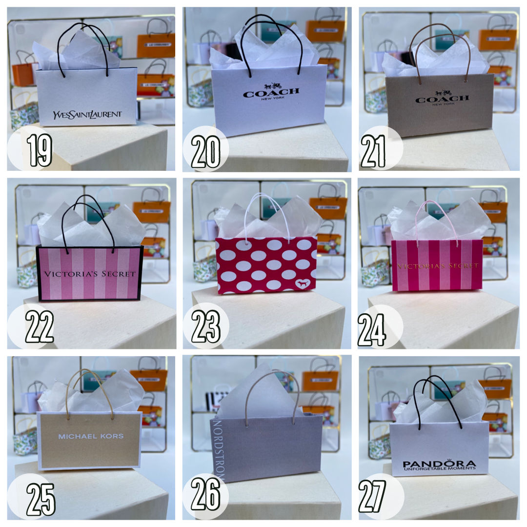 MINIATURE SHOPPING BAG STYLES 10 to 18