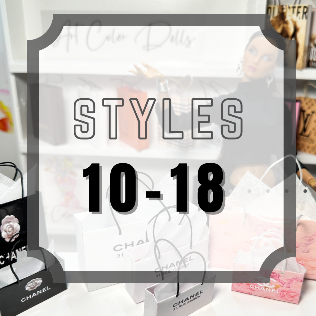 MINIATURE SHOPPING BAG STYLES 10 to 18