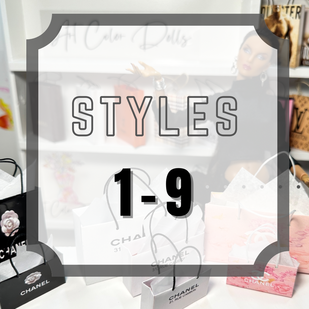 MINIATURE SHOPPING BAG STYLES 1 to 9