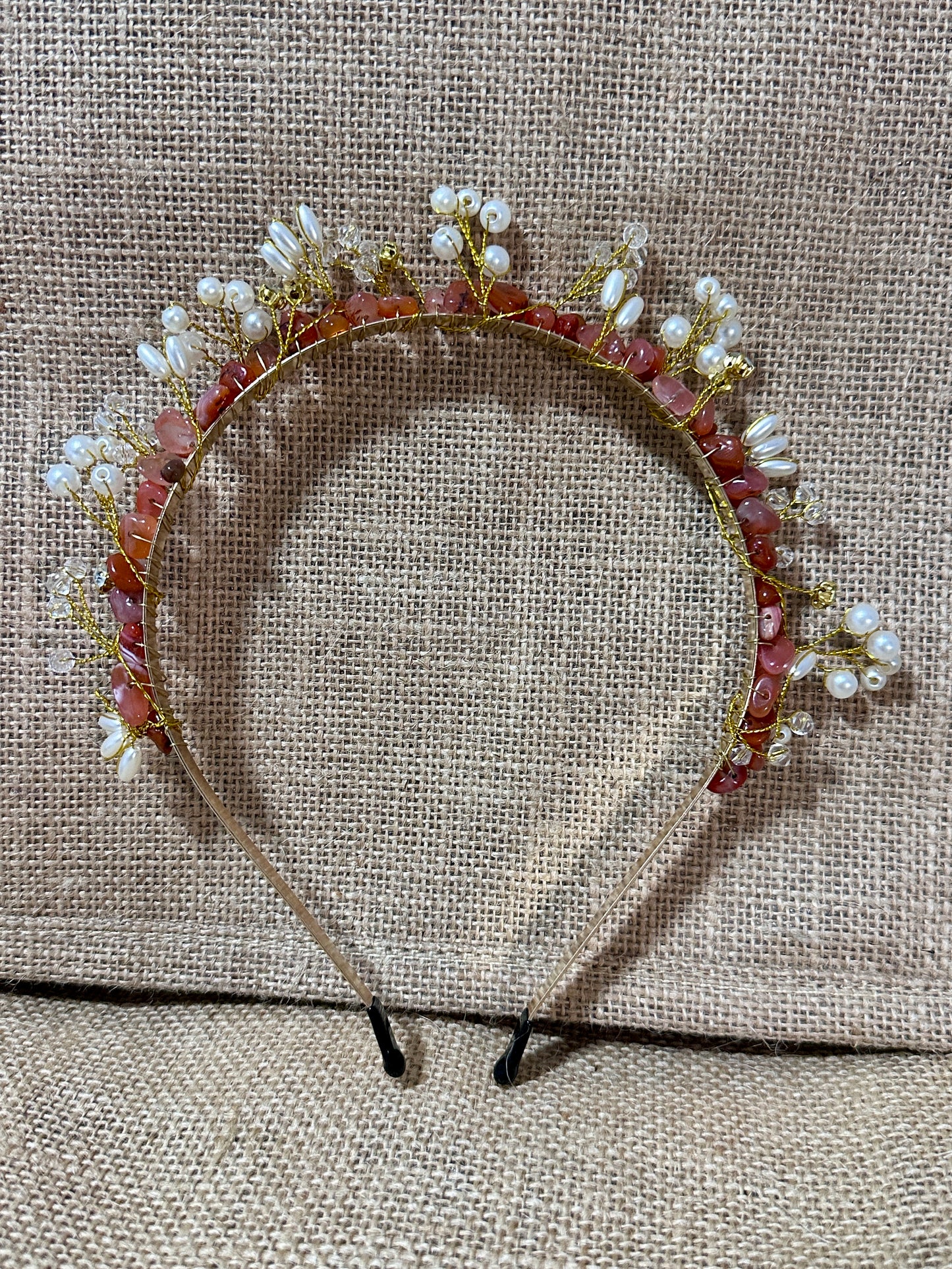 RAW CRYSTAL RED AGATE TIARA