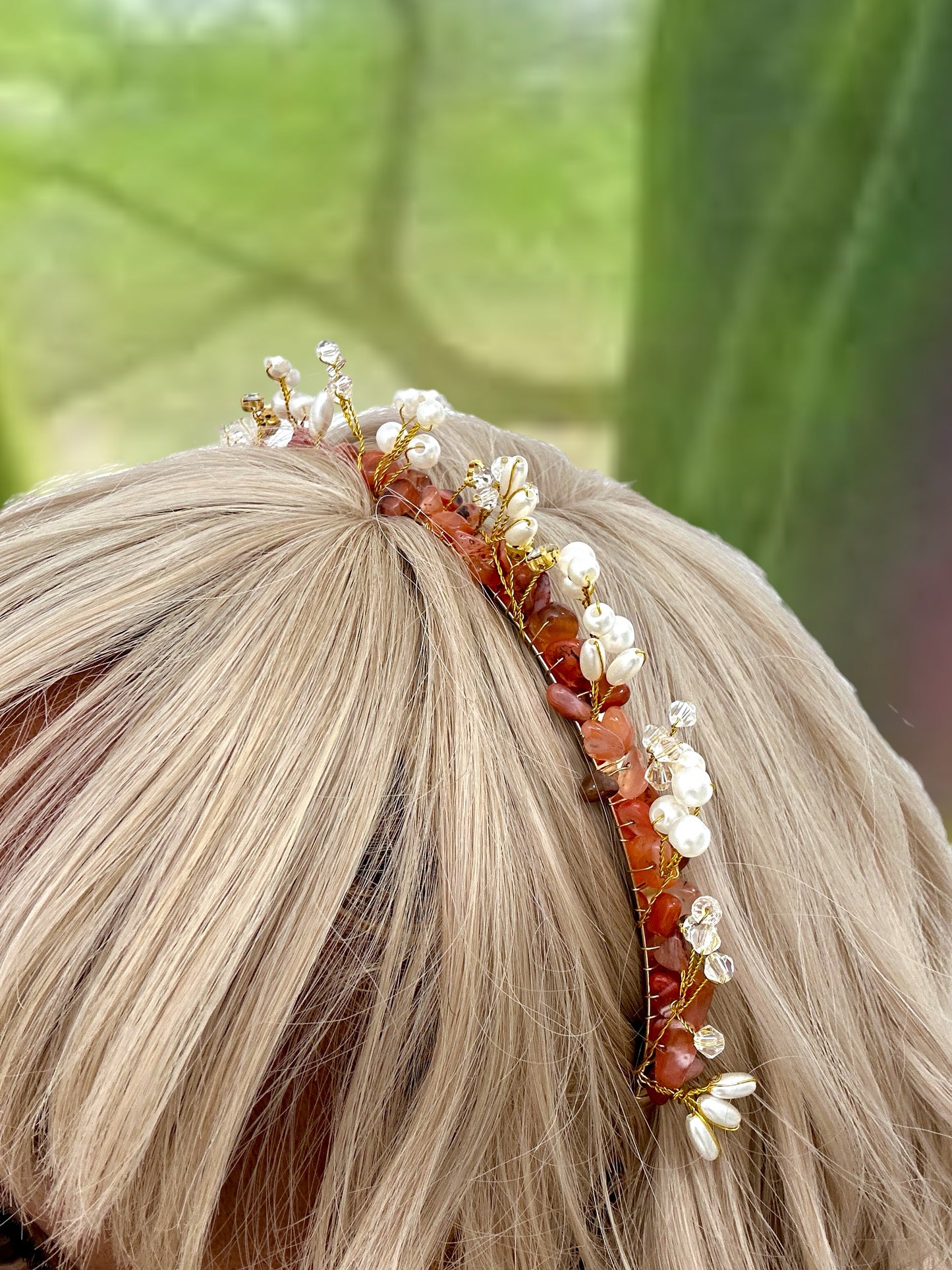 RAW CRYSTAL RED AGATE TIARA