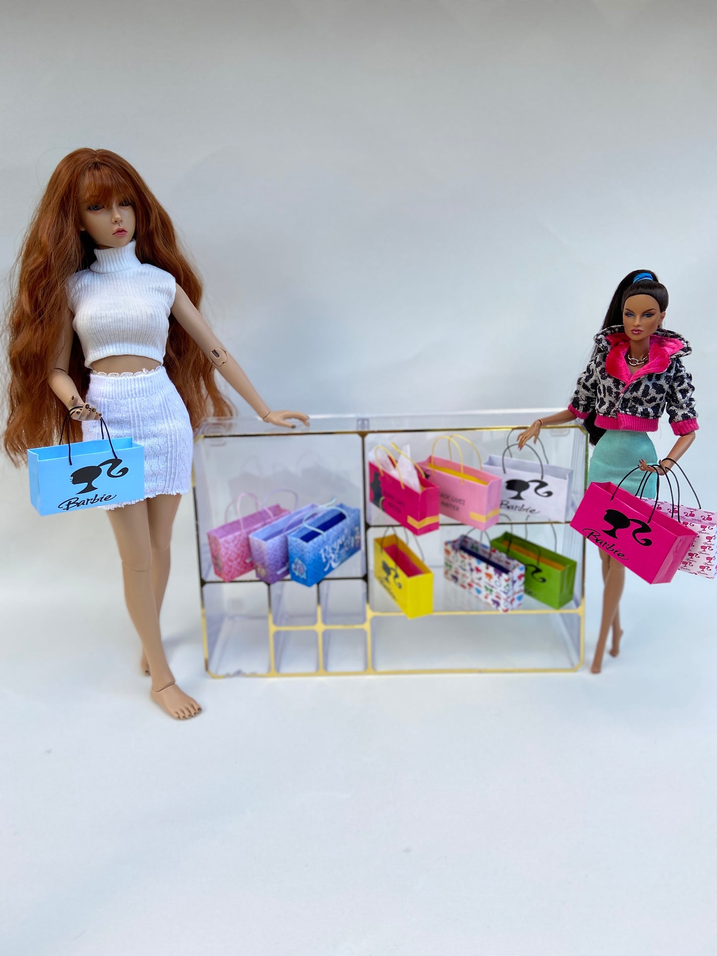 MINIATURE MAKEUP SHOPPING BAGS FOR FASHION DOLL
