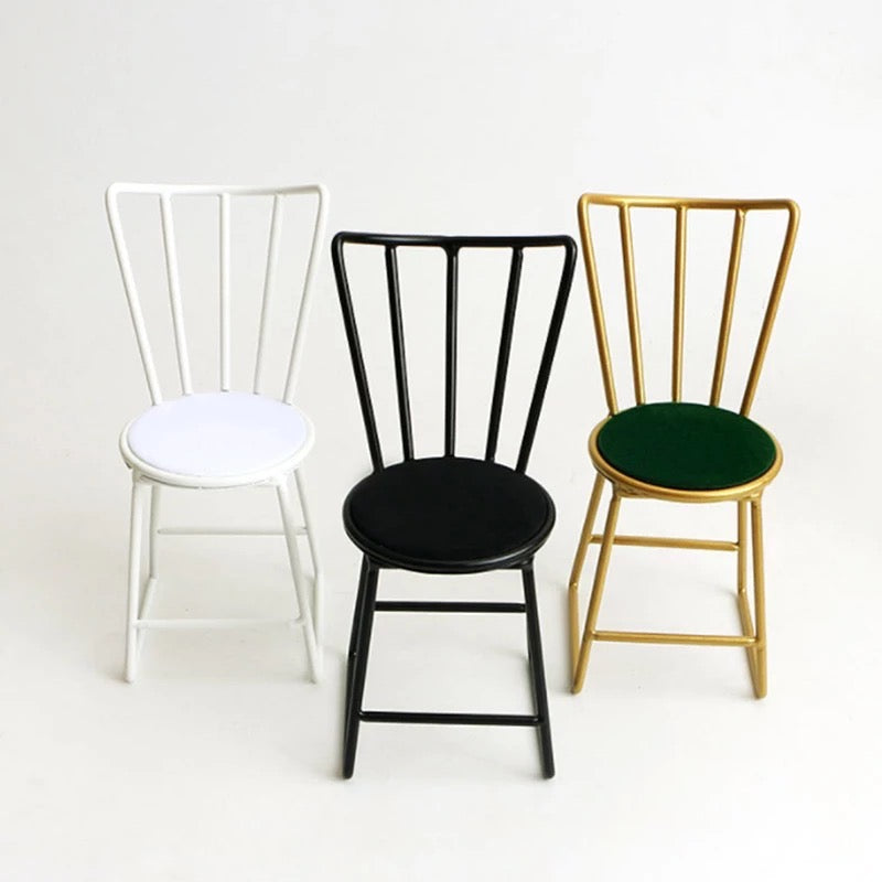 1:6 Scale Miniature High Quality Metal 3 Piece Table and Chairs Set