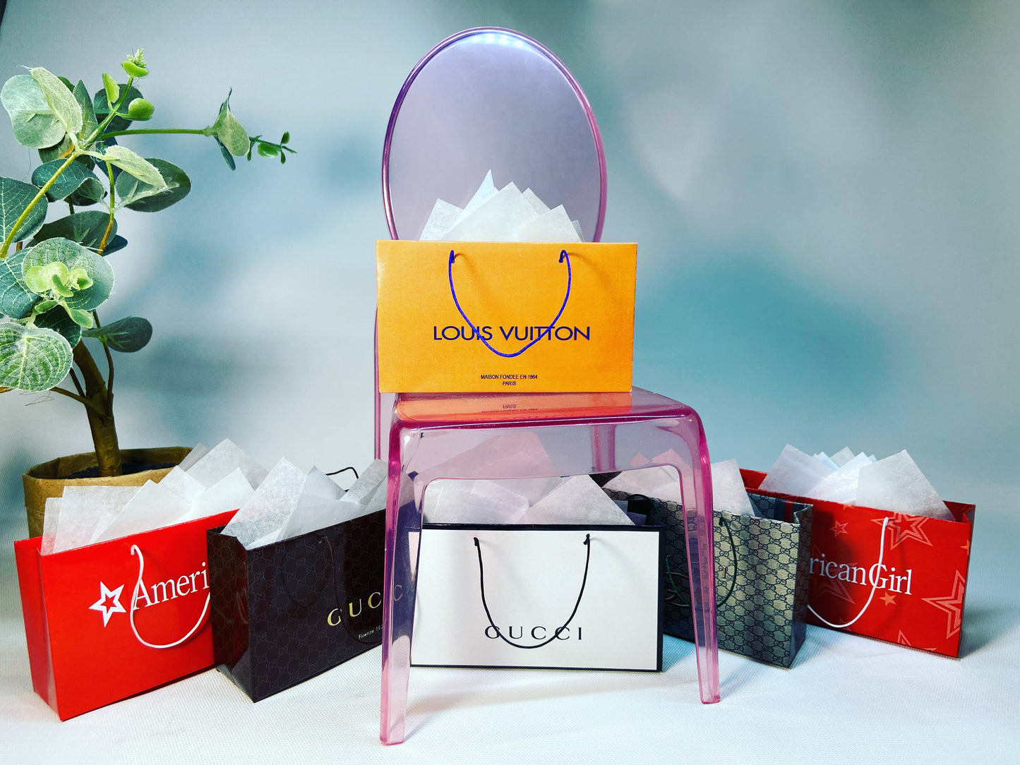 MINIATURE SHOPPING BAGS FOR AMERICAN GIRL & MY LIFE DOLLS
