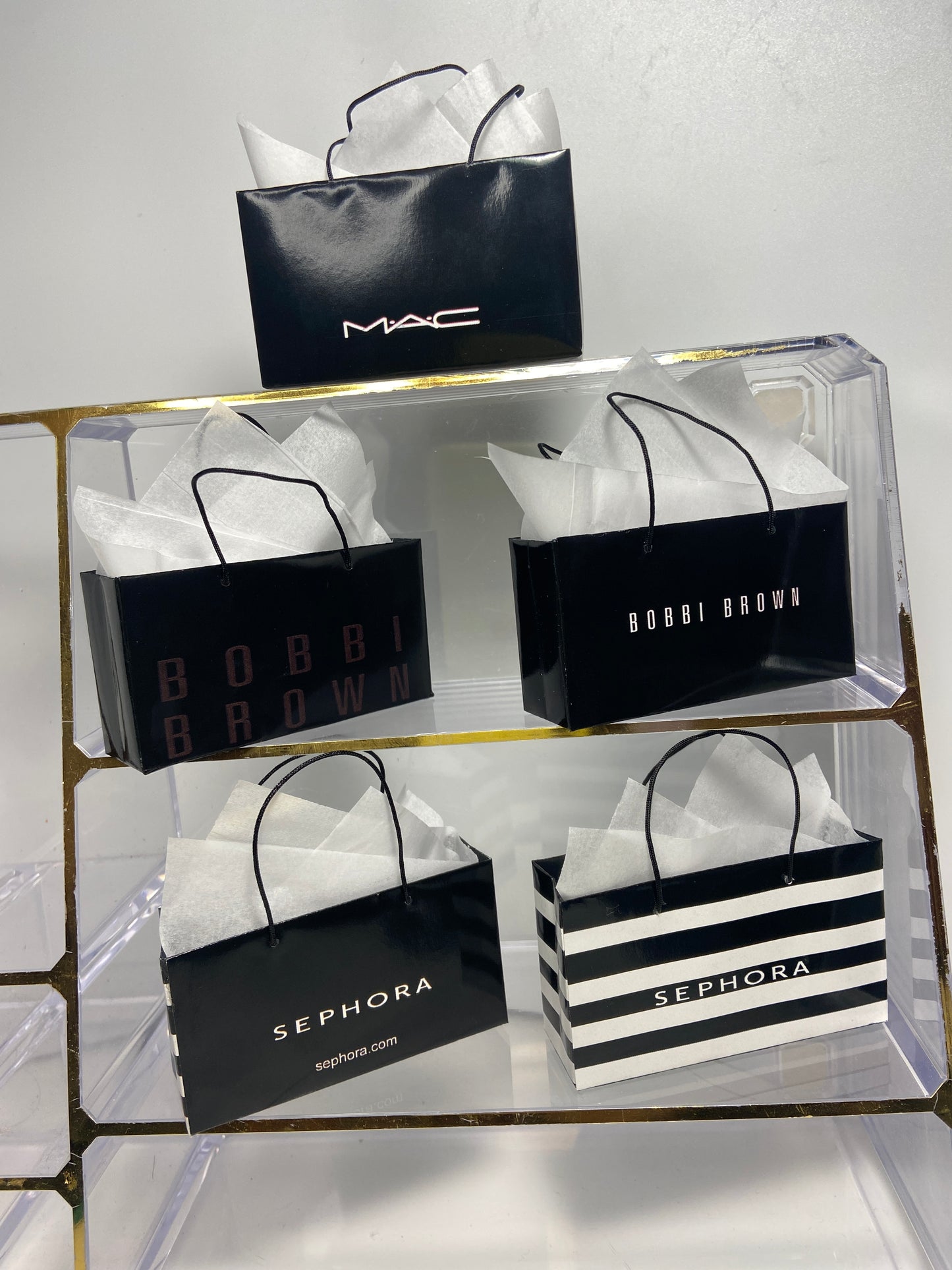 MINIATURE MAKEUP SHOPPING BAGS FOR FASHION DOLL