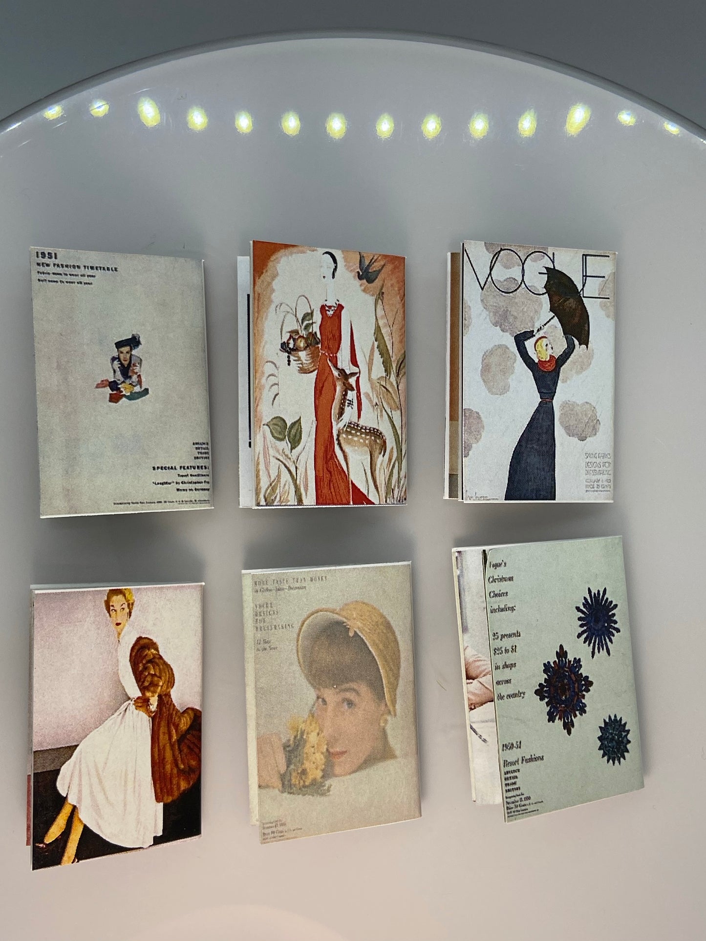 SET OF 6 MINIATURE VINTAGE FASHION MAGAZINES I