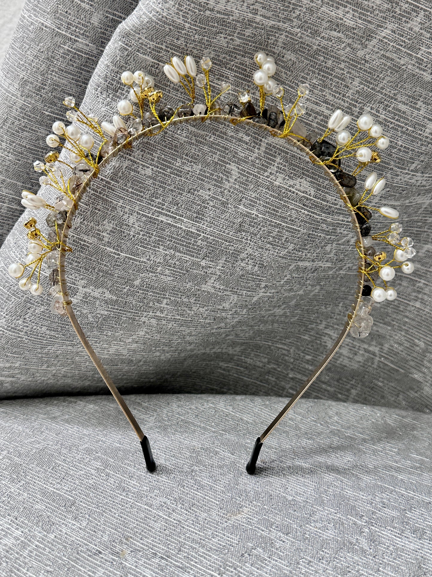 RAW CRYSTAL TOURMALINATED QUARTZ TIARA