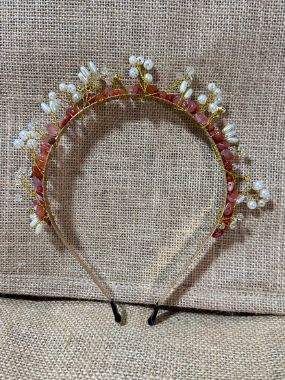 RAW CRYSTAL RED AGATE TIARA