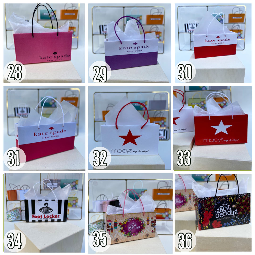 MINIATURE SHOPPING BAG STYLES 1 to 9