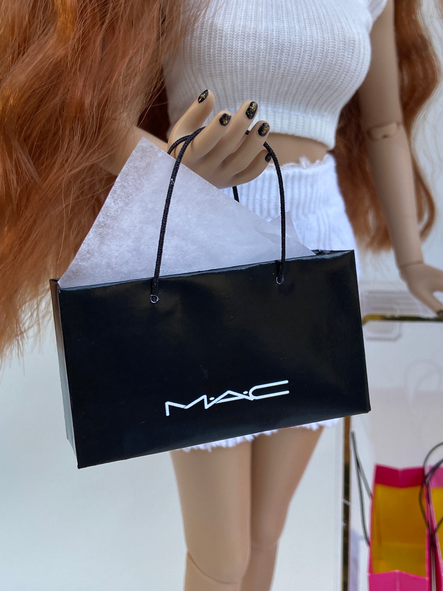 MINIATURE MAKEUP SHOPPING BAGS FOR FASHION DOLL