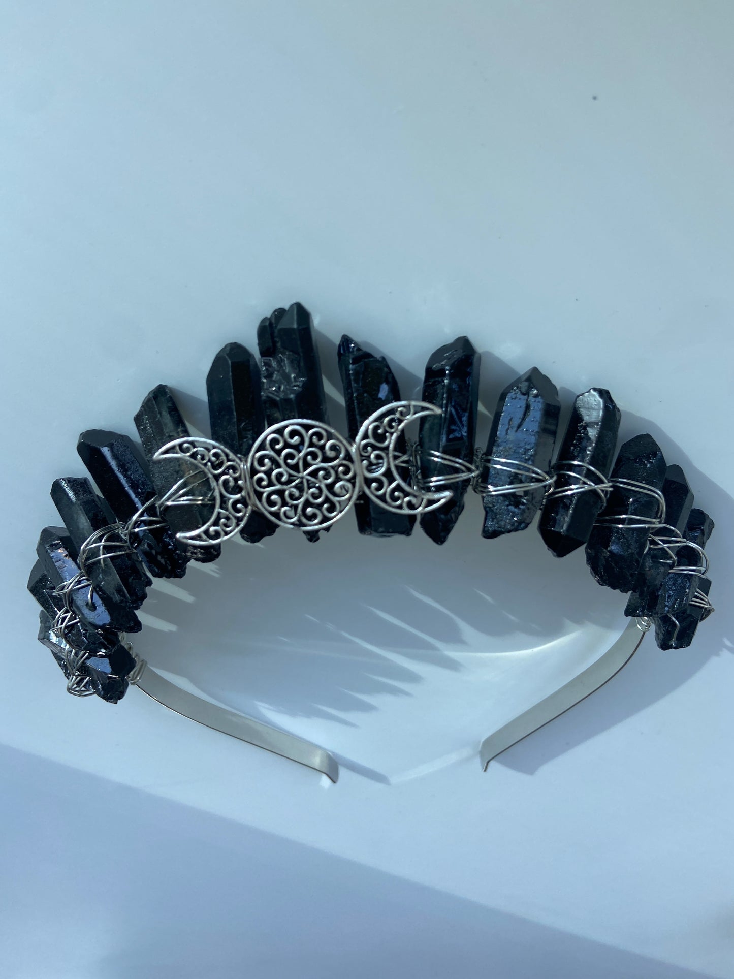 Aura Black Quartz Moon Goddess Headband