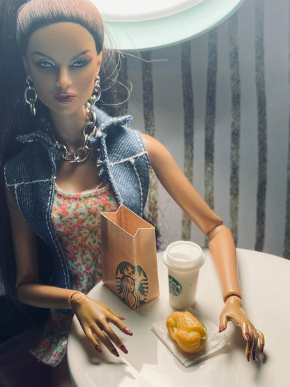 Miniature breakfast for fashion doll