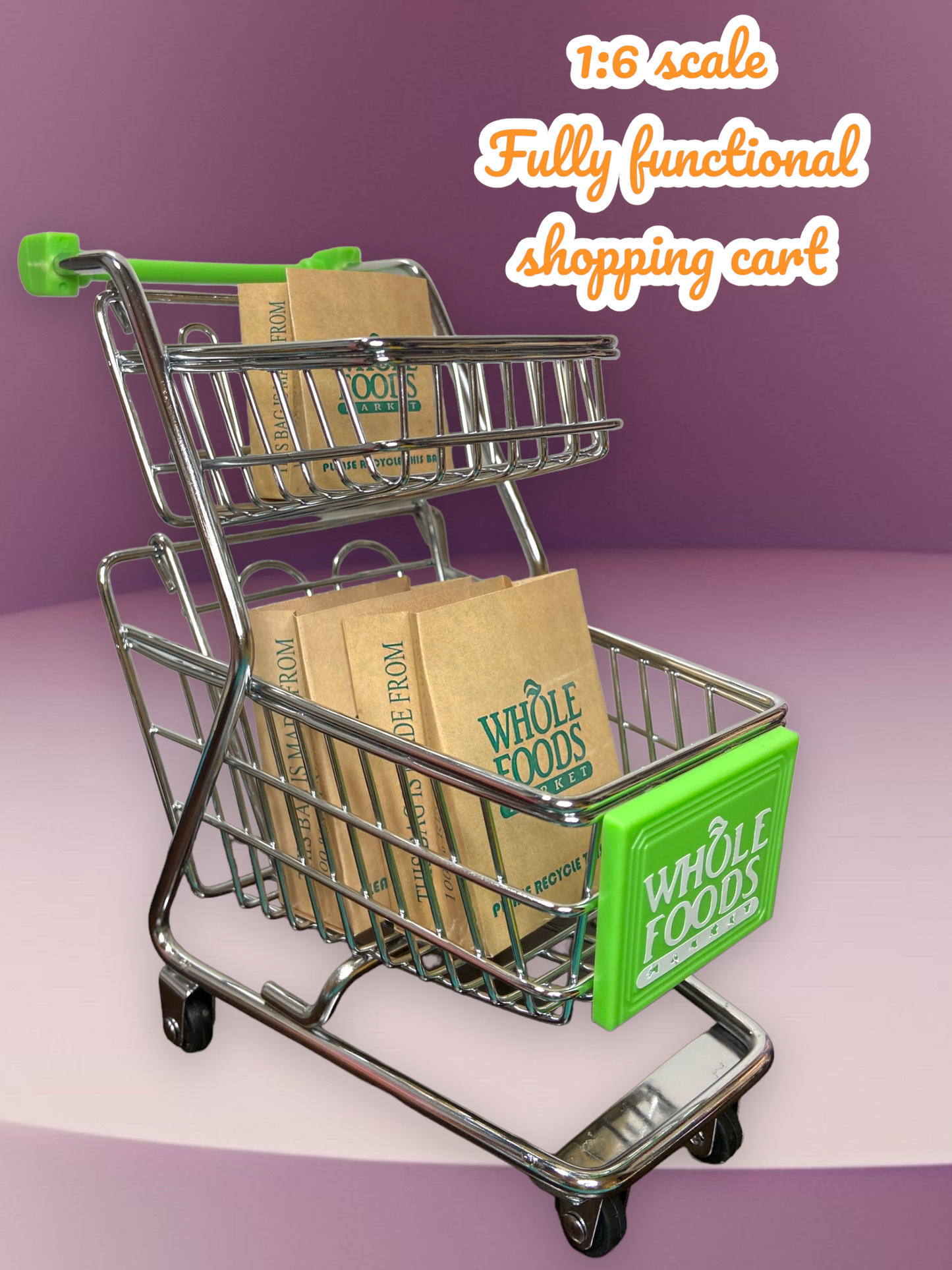 1:6 SCALE Miniature High Quality Metal Shopping Cart
